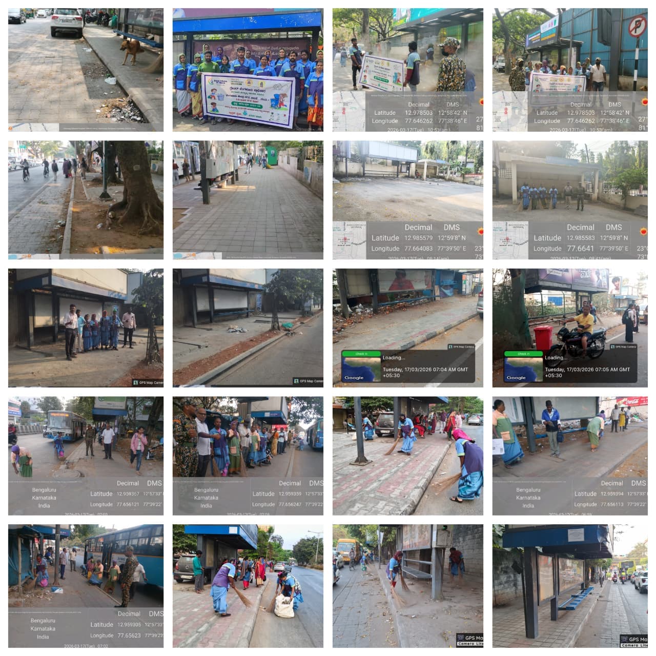 80 Bus Shelters Cleaned in Central Corporation Under Swachh Survey Campaign
