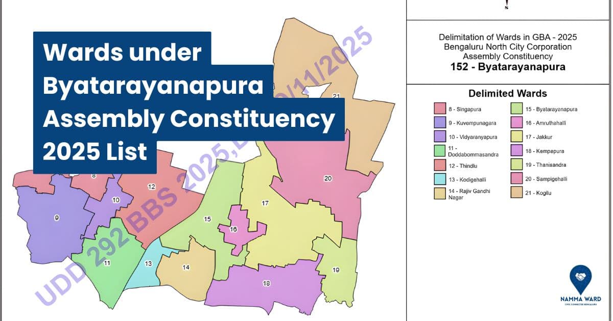 Latest List of Byatarayanapura Assembly Constituency Wards (2025)