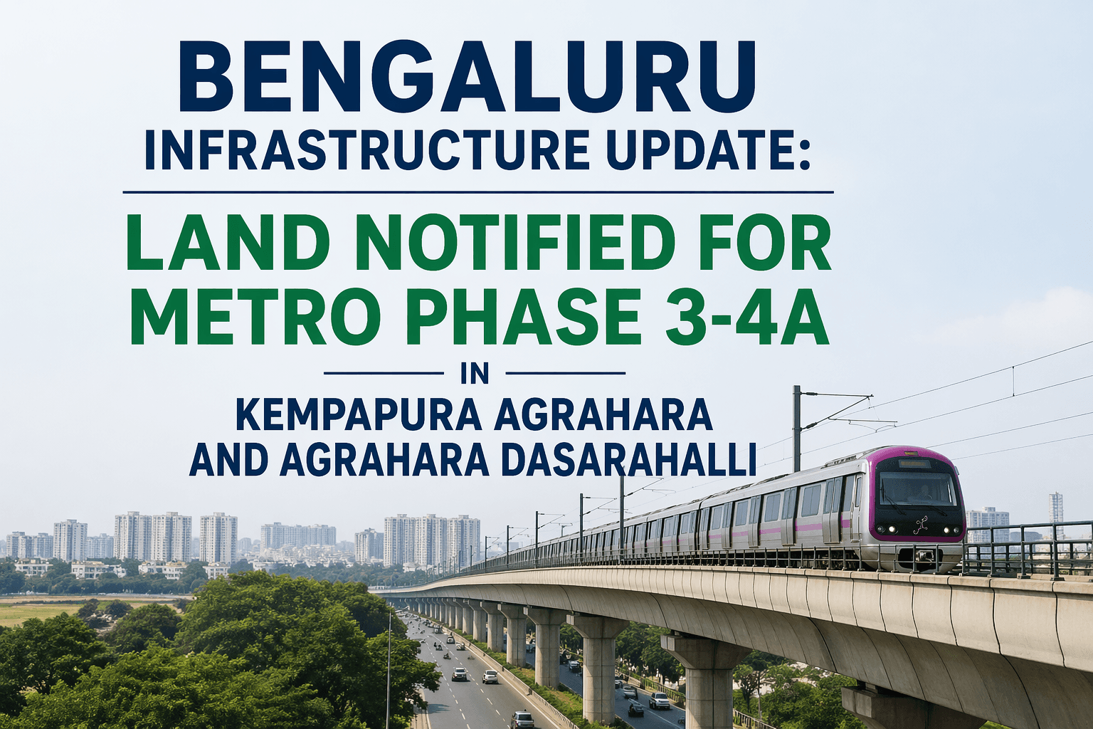Bengaluru Infrastructure Update: Land Notified for Metro Phase 3-4A in Kempapura Agrahara and Agrahara Dasarahalli