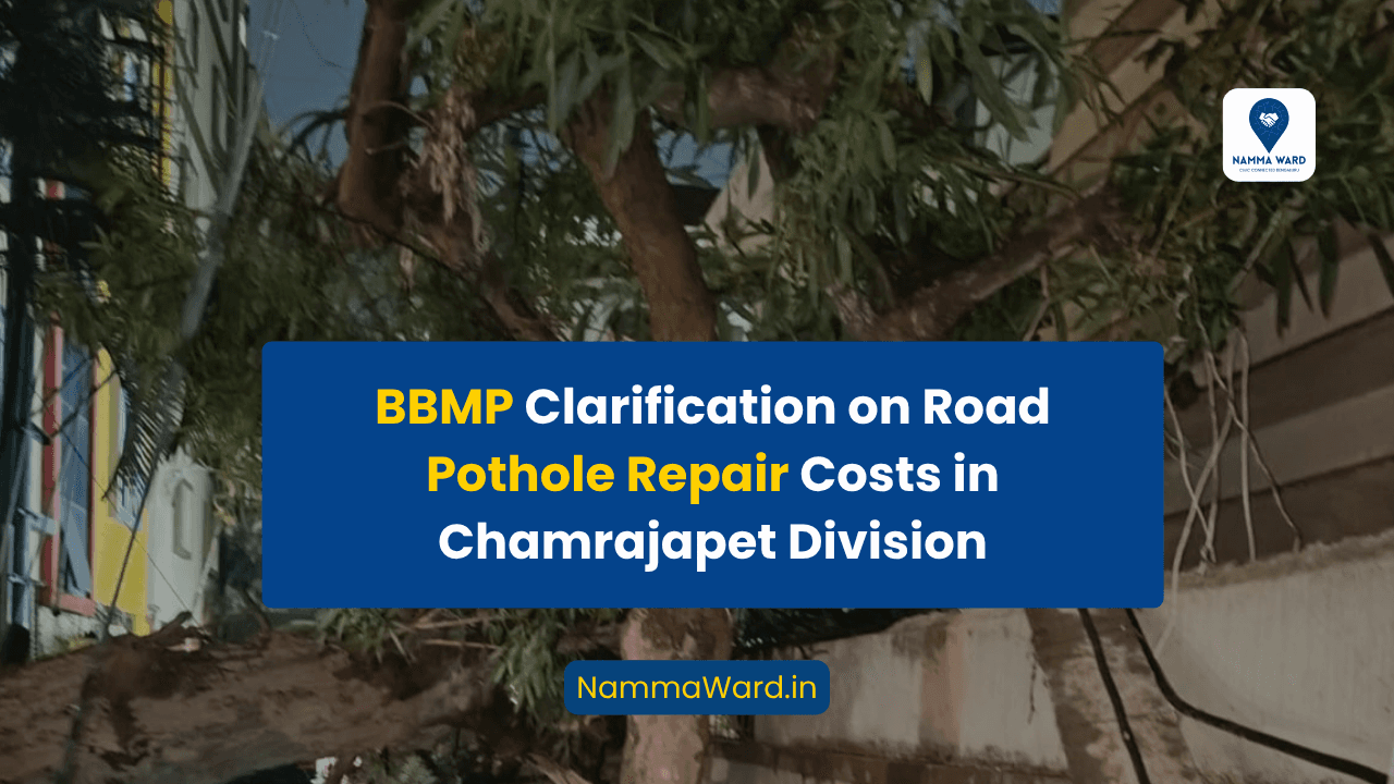 BBMP Clarification on Road Pothole Repair Costs in Chamrajapet Division