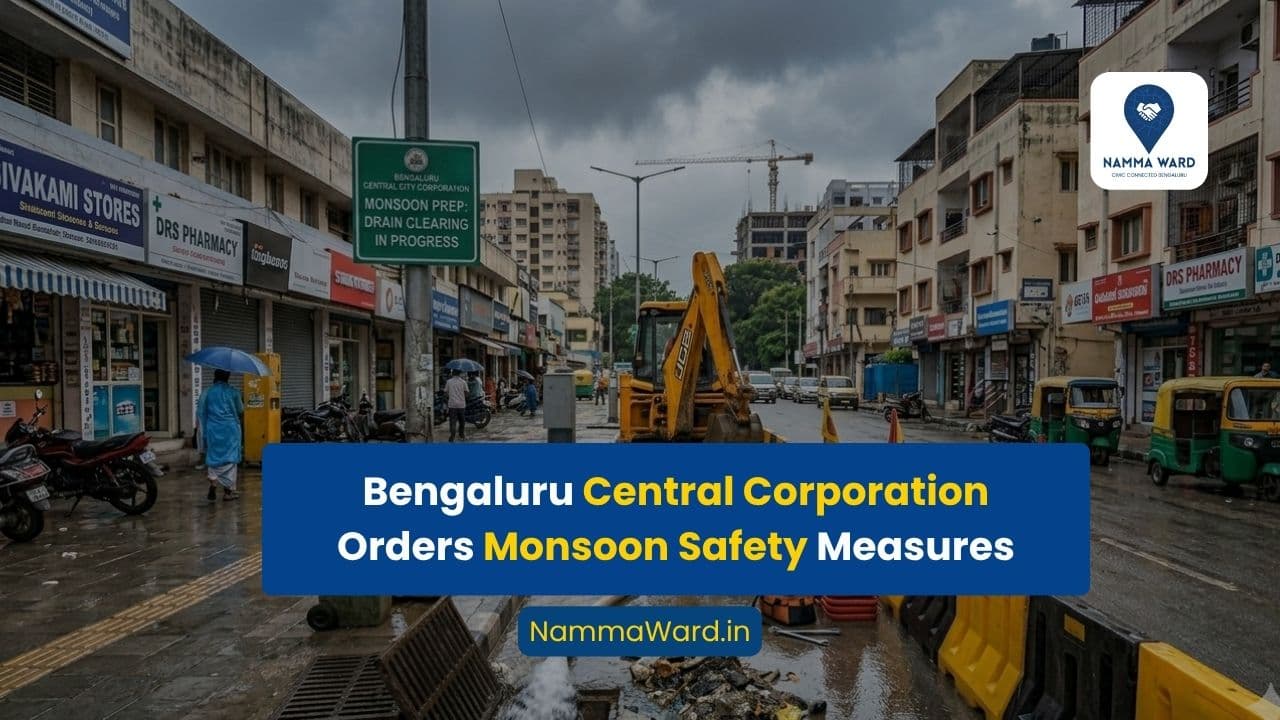 Bengaluru Central City Corporation Directs Urgent Monsoon Safety and Infrastructure Measures