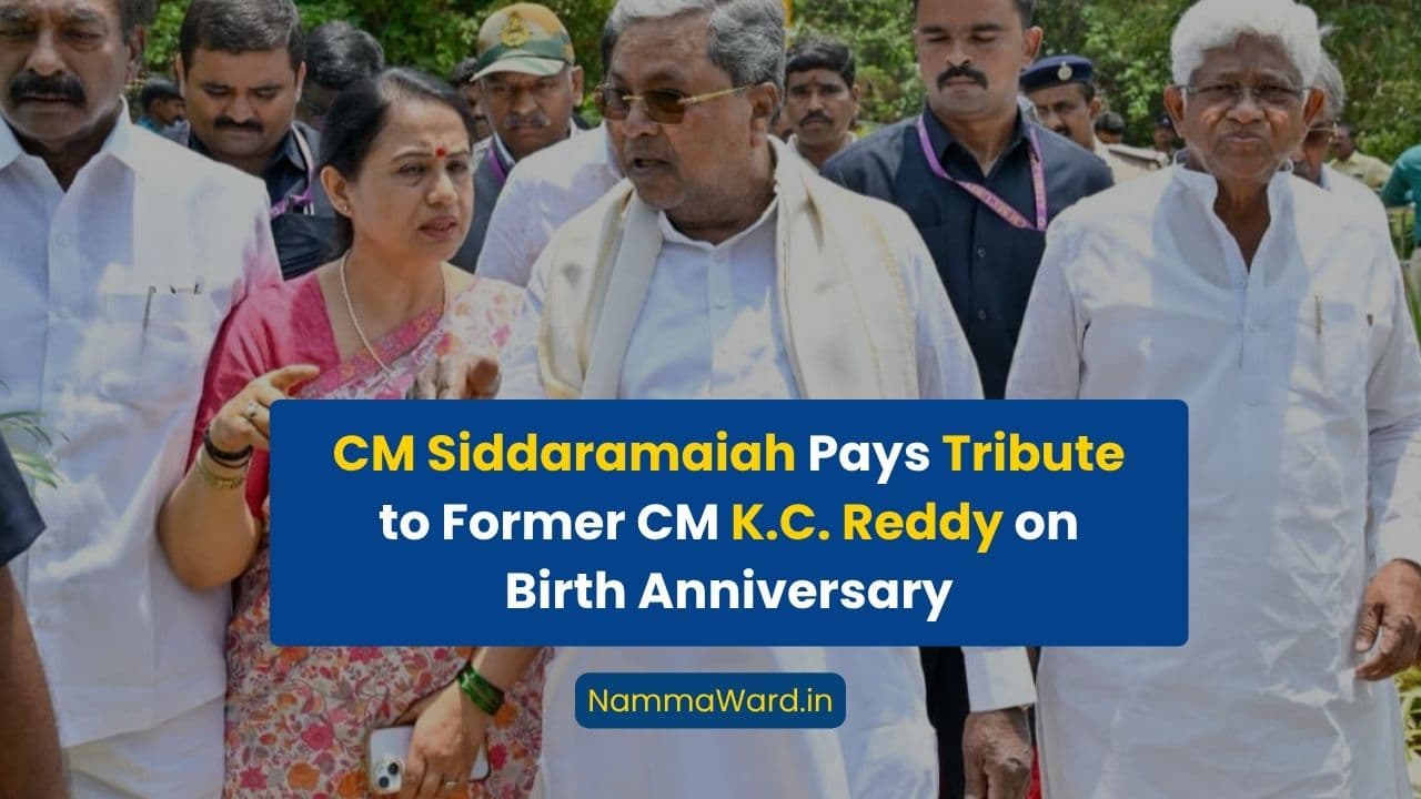 CM Siddaramaiah Pays Tribute to Former CM K.C. Reddy on Birth Anniversary