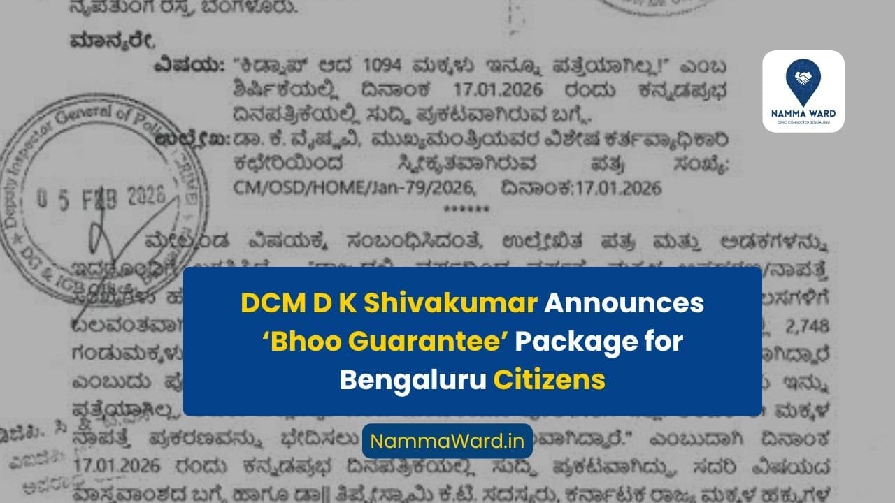 DCM D K Shivakumar Announces ‘Bhoo Guarantee’ Package for Bengaluru Citizens