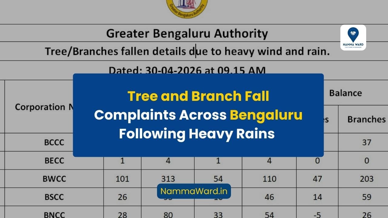 Tree and Branch Fall Complaints Across Bengaluru Following Heavy Rains on April 29