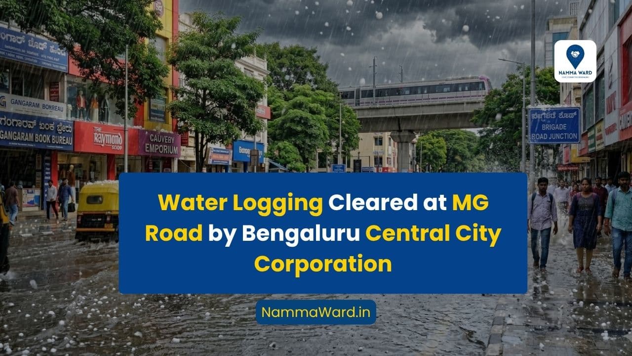 Water Logging Cleared at MG Road by Bengaluru Central City Corporation