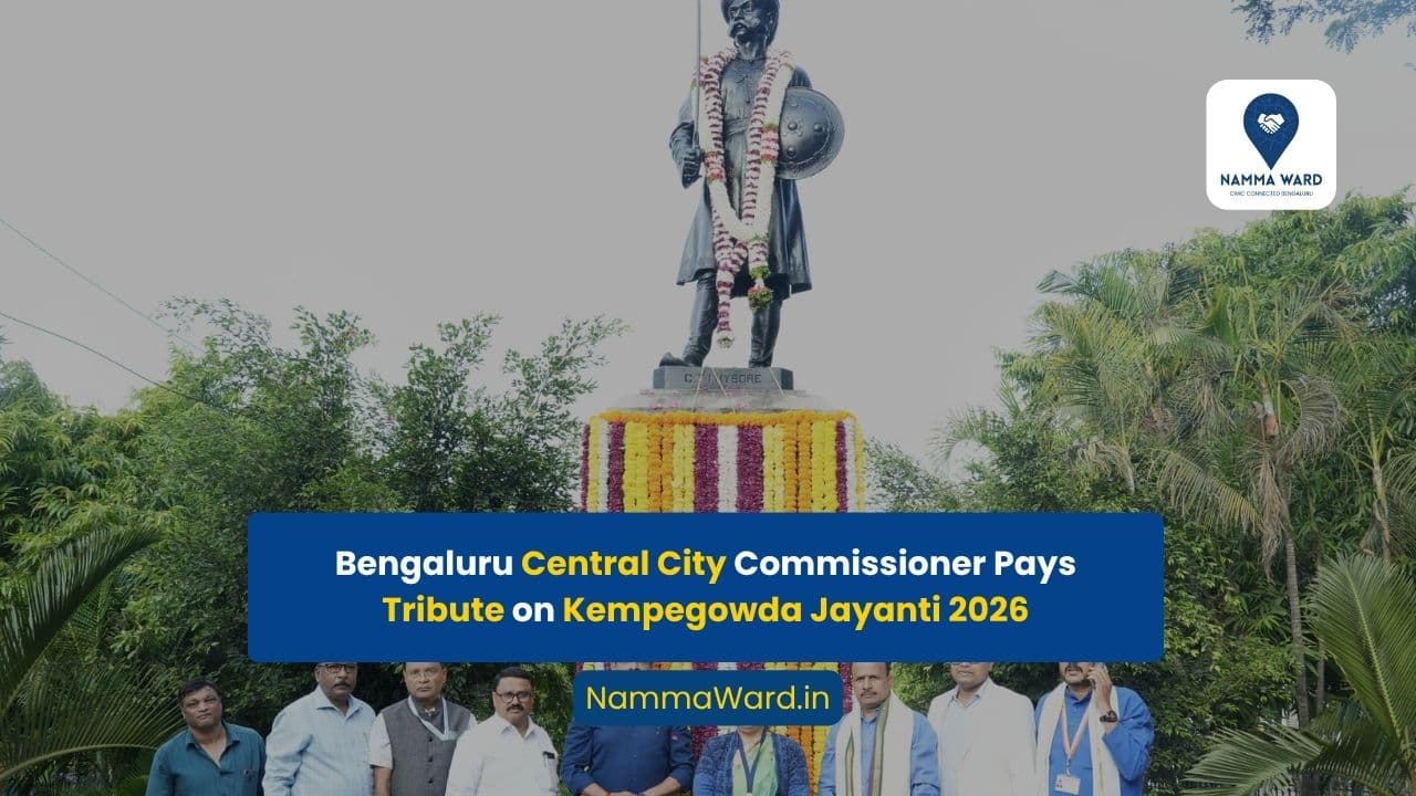 Commissioner Pays Floral Tribute to Kempegowda and Lakshmidevi on Kempegowda Jayanti