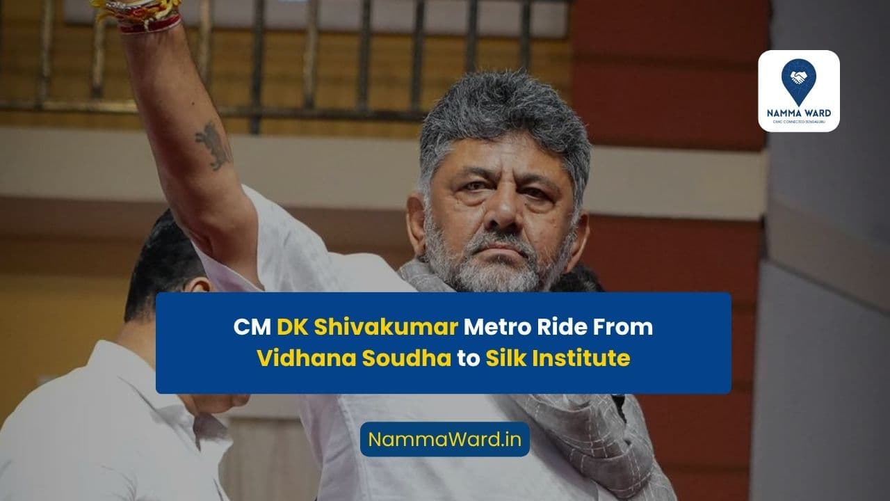 CM DK Shivakumar Metro Ride Vidhana Soudha to Silk Institute