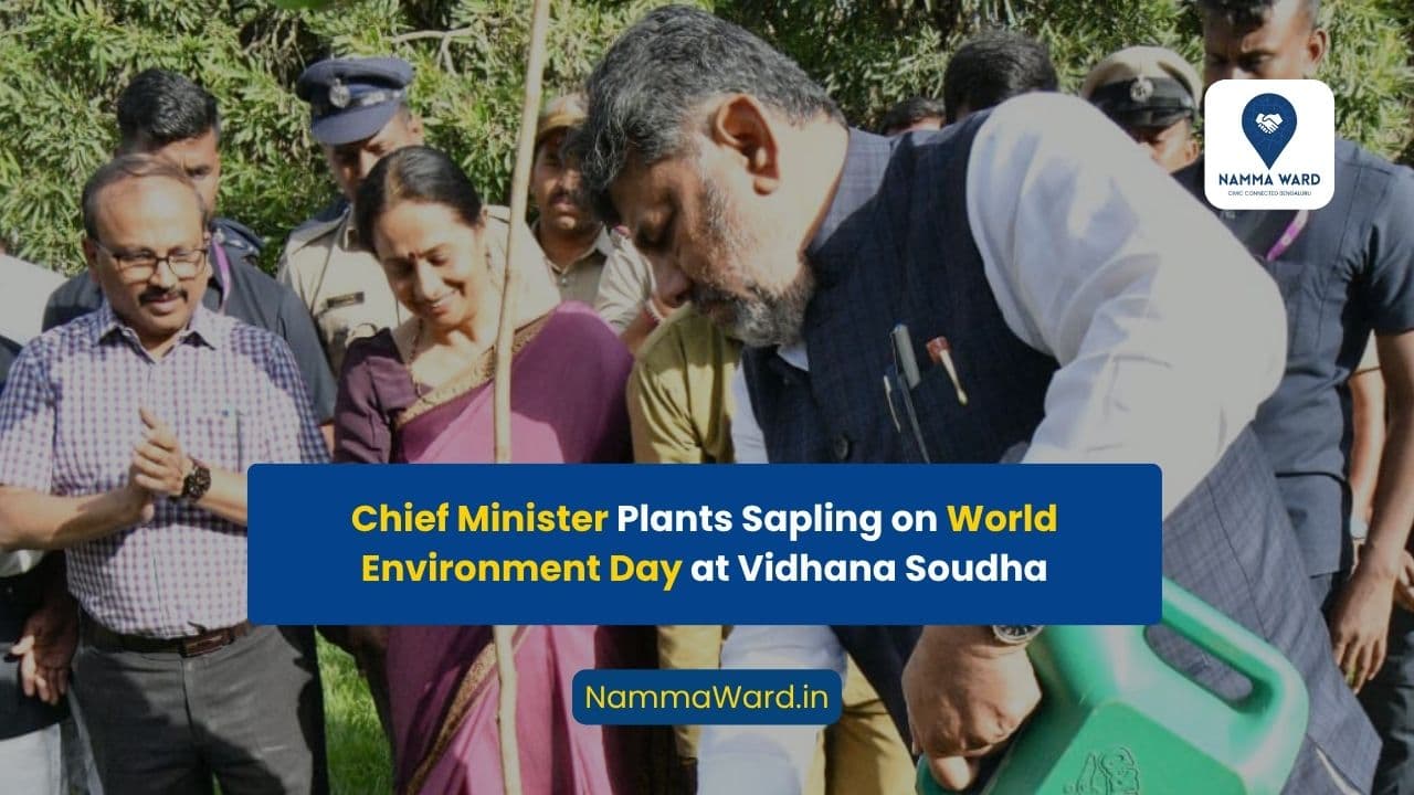 Chief Minister Plants Sapling on World Environment Day at Vidhana Soudha