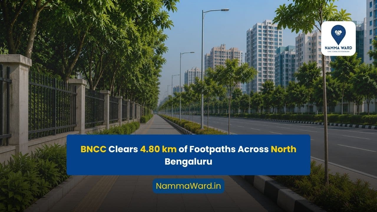 BNCC Clears 4.80 km of Footpath Encroachments Across North Bengaluru