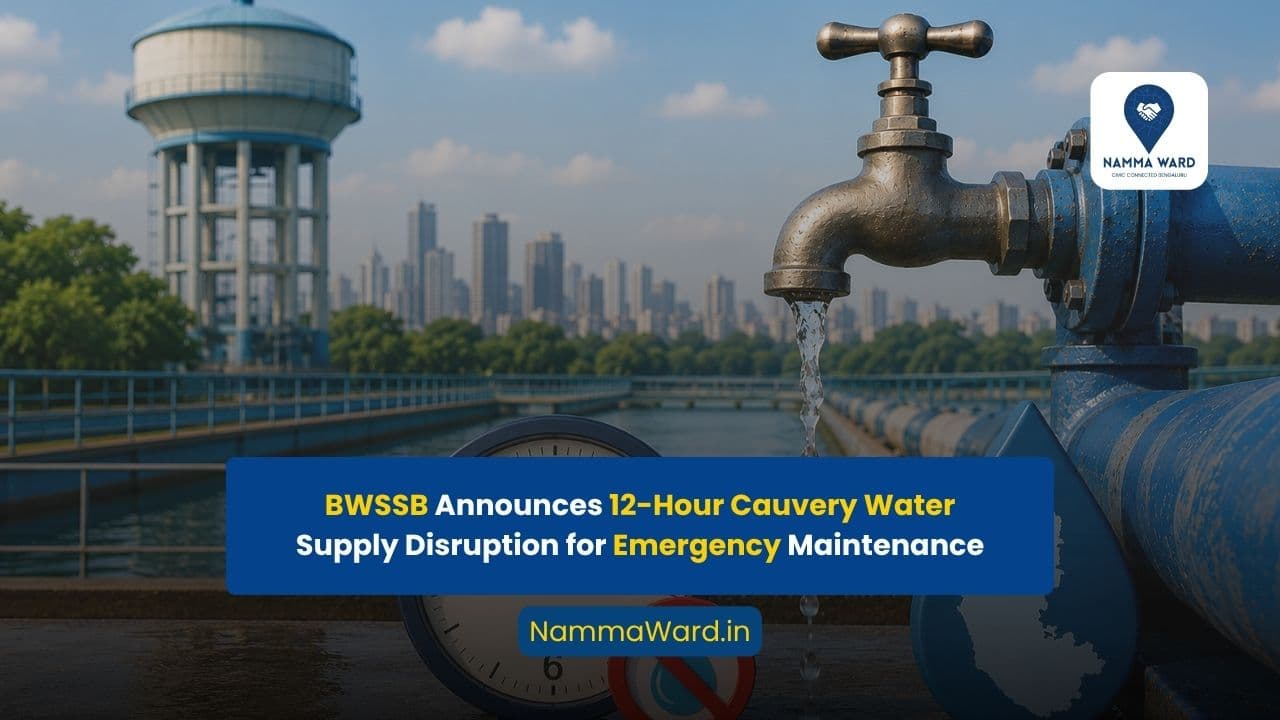 BWSSB Announces 12-Hour Cauvery Water Supply Disruption for Emergency Maintenance