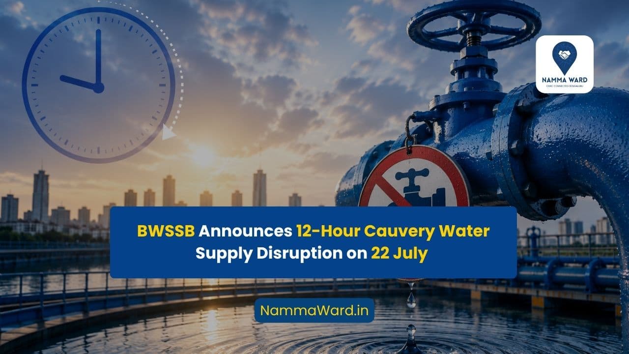 BWSSB Announces 12-Hour Cauvery Water Supply Disruption on 22 July 2026