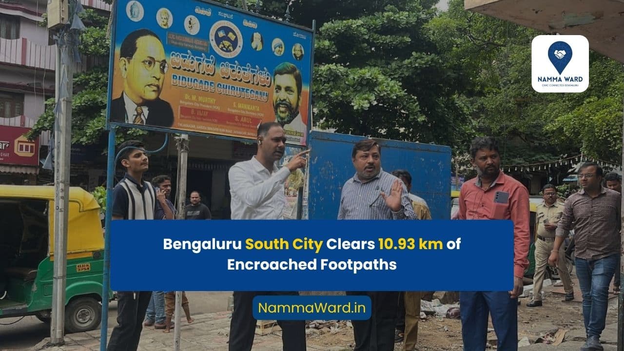 10.93 km of Encroached Footpaths Cleared Across Bengaluru South City