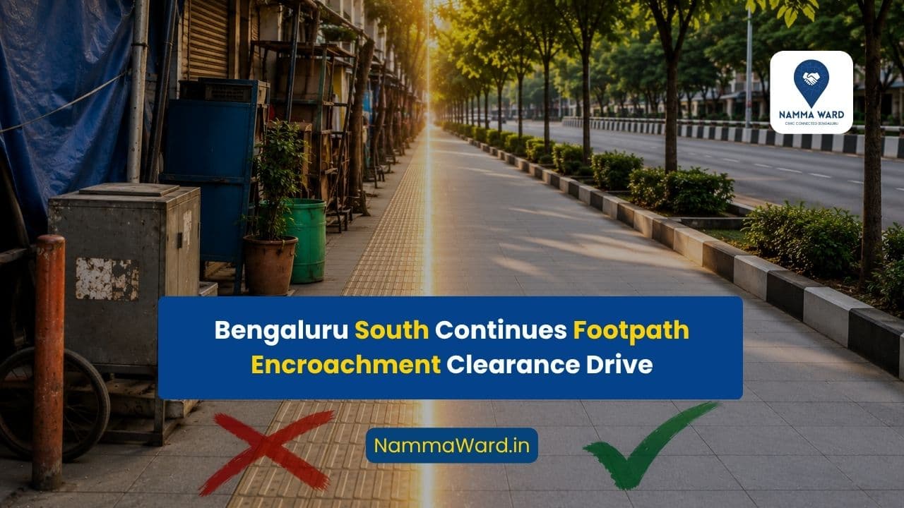 Pedestrian Encroachment Clearance Drive Continues Across Bengaluru South