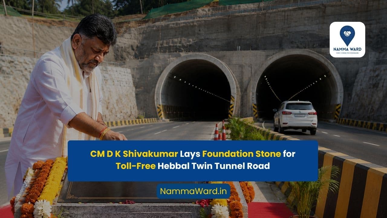 CM D K Shivakumar Lays Foundation Stone for Toll-Free Hebbal Twin Tunnel Road