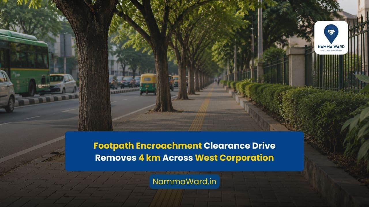 Footpath Encroachment Clearance Drive Removes 4 km Across West Corporation