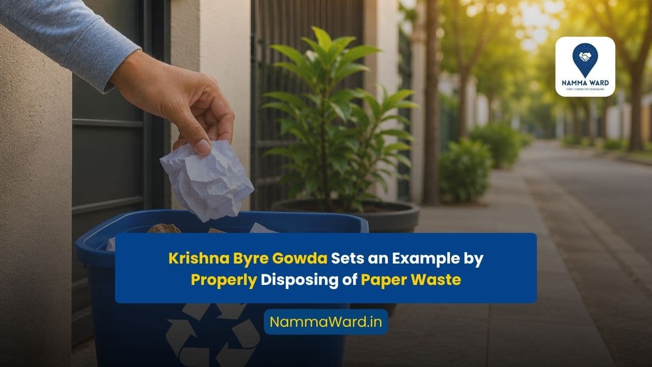 Resident Sets an Example by Properly Disposing of Paper Waste
