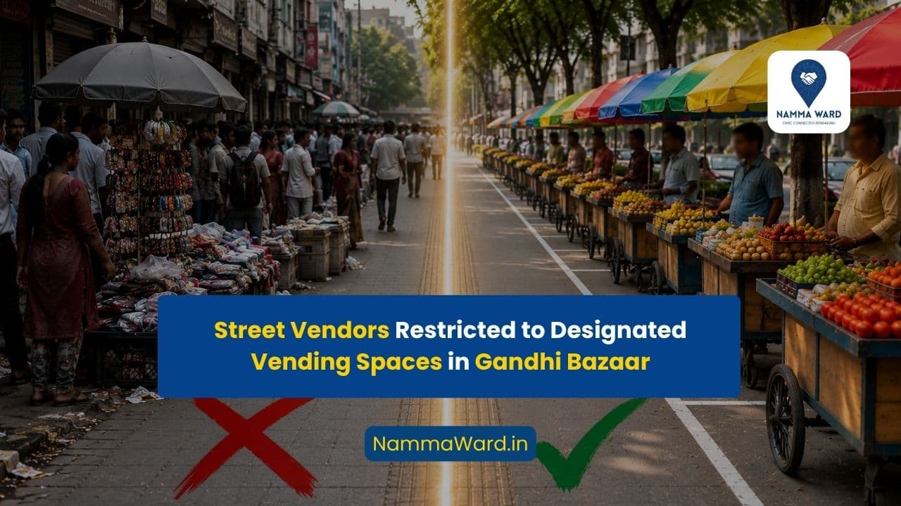 Street Vendors Restricted to Designated Vending Spaces in Gandhi Bazaar